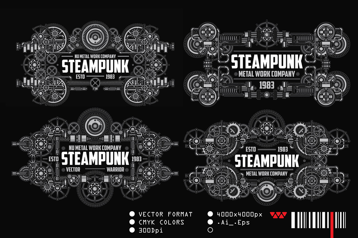 12 Steampunk badge logo, a Graphic by the-sastra (Photo 3 of 4)