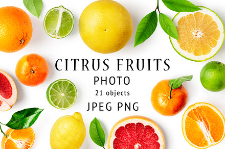 Citrus fruits. Design elements