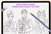 PROCREATE VINTAGE CHARACTER CREATOR, a Brush Add-On by AlexandraArt (Thumbnail 3 of 11)