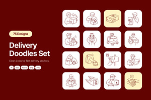 Delivery Hand-Drawn Doodles, an Outline Icon by Vectors Market