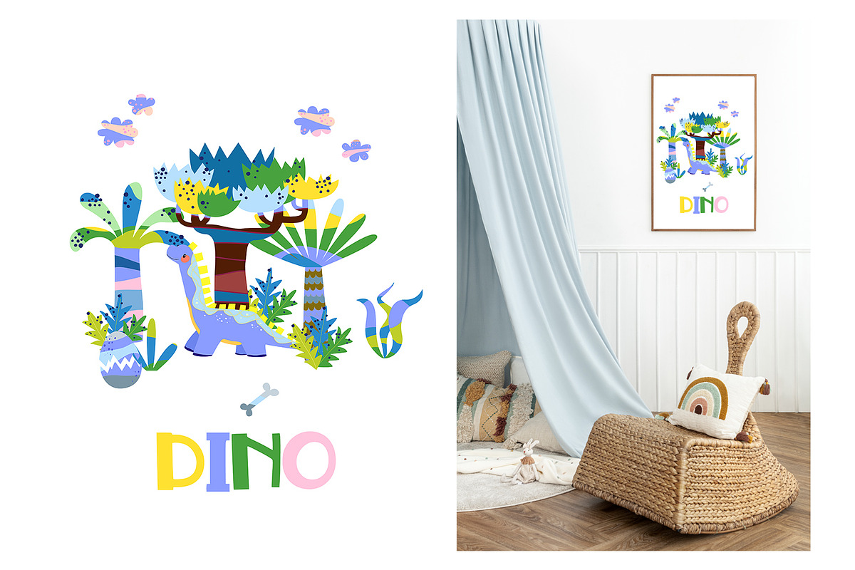 Cute Cartoon Cards with Dinosaurs, an Animal Illustration by the_myro (Photo 5 of 10)