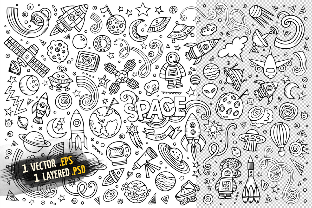 Space Objects & Elements Set, an Object Graphic by BALABOLKA (Photo 3 of 4)