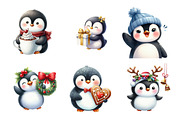 Winter Holiday Penguin Clipart, an Illustration by Design Market (Thumbnail 2 of 5)