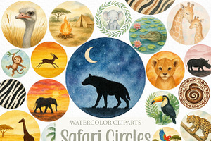 Safari Circles Clip Art, an Illustration by Craft Nest