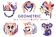 Geometric animals and birds, an Animal Illustration by TashaDraw (Thumbnail 1 of 10)