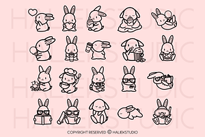 Procreate Stamps - Cute Bunnies