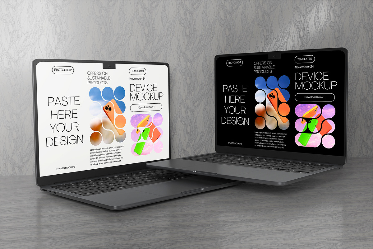 Laptop Mockups, a Wearable Device Mockup by Mockupnine (Photo 3 of 5)