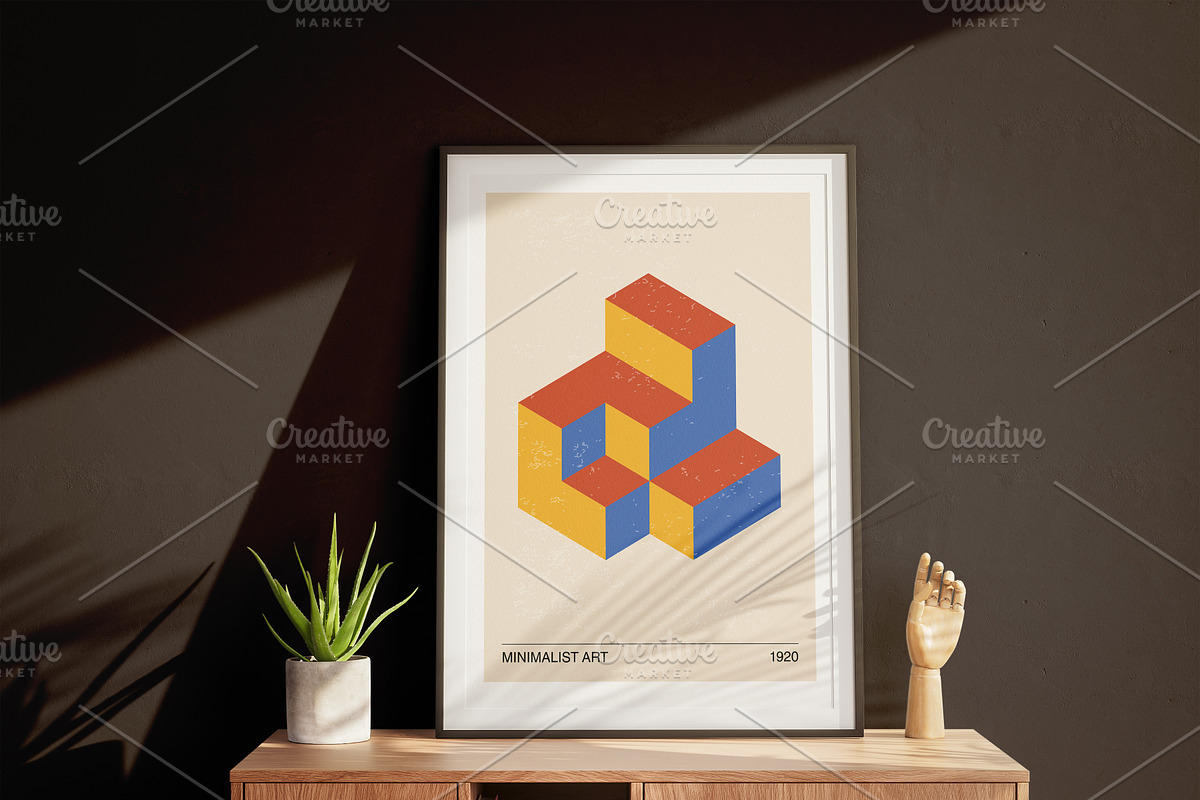 3D Geometry Printable Wall Art Set, a Background Graphic by C Design Studio (Photo 6 of 28)