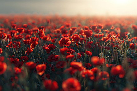 Red poppy flowers on field, a Nature Photo by AlyaAnd