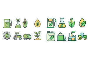 Icons representing renewable energy, an Illustration by ZinetroN