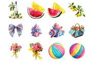 Watercolor Amalfi Coast Summer, an Illustration by DreamArtGraphic (Thumbnail 2 of 4)