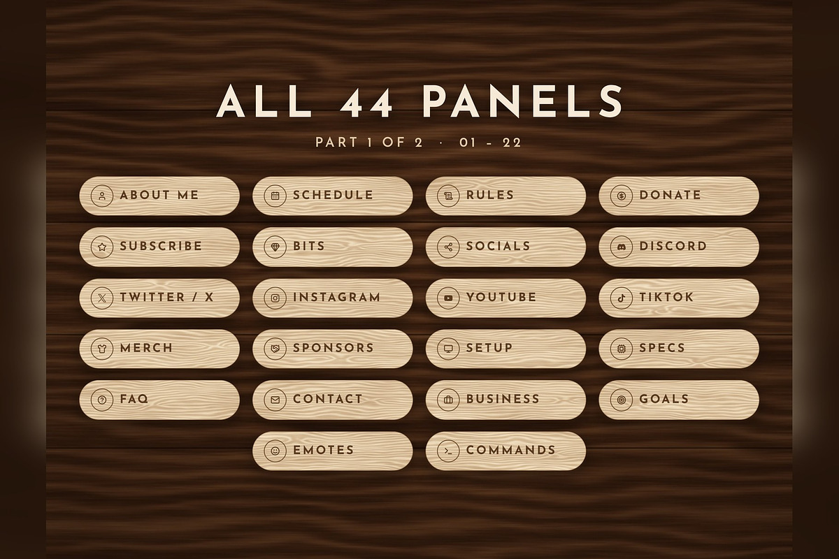 Wood Twitch & Kick Panels, an Object Graphic by Gear Store (Photo 2 of 7)
