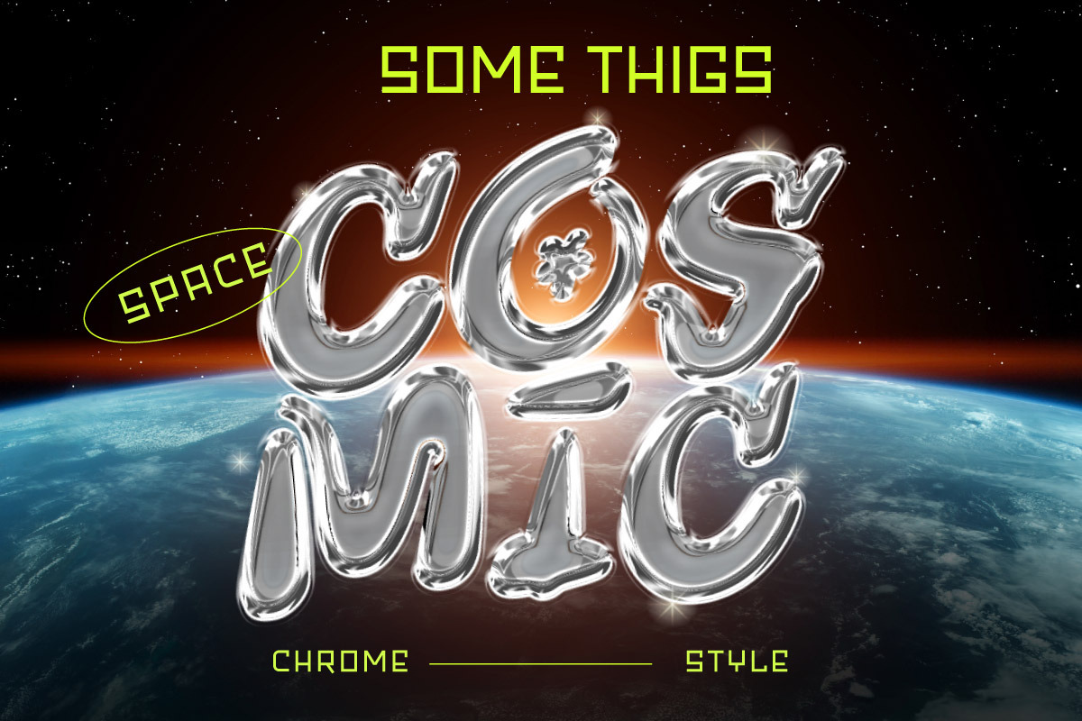 Qebox Chrome - 3D SVG Font, a Handwritten Font by productype1 (Photo 3 of 11)