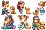 Little Girl and Dog Clipart, an Illustration by Designworld (Thumbnail 2 of 5)