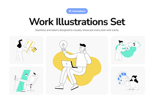 Animated Work Illustrations, a Finance Illustration by Vectors Market