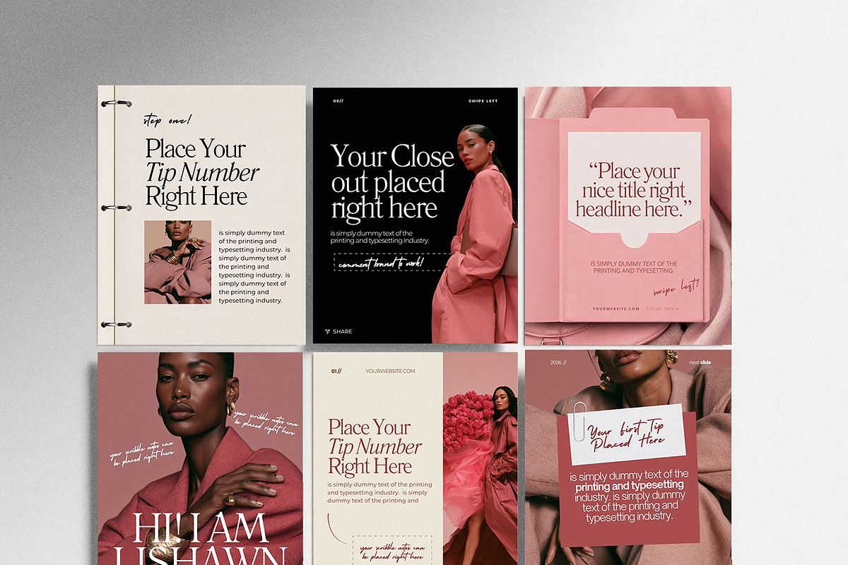 Pink Melanin Canva Templates for IG, a Social Media Template by JOA CREATIVE LAB (Photo 2 of 6)