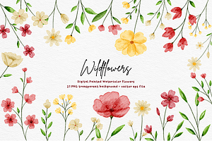Wildflowers Watercolor Bundle