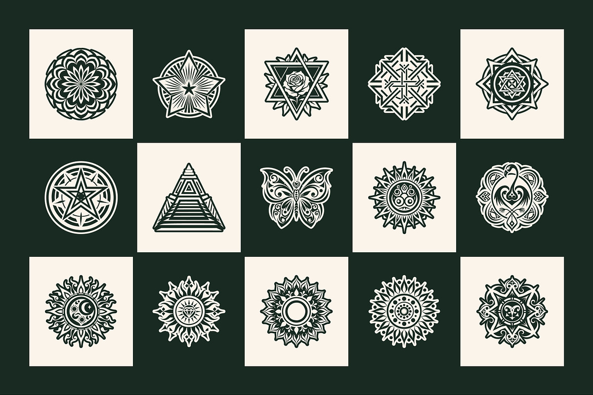 Deco Tattoo and Symbols Art Set, a Solid Icon by Creative Stall (Photo 5 of 8)