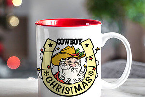 Santa Christmas Cowboy Hat Howdy Svg