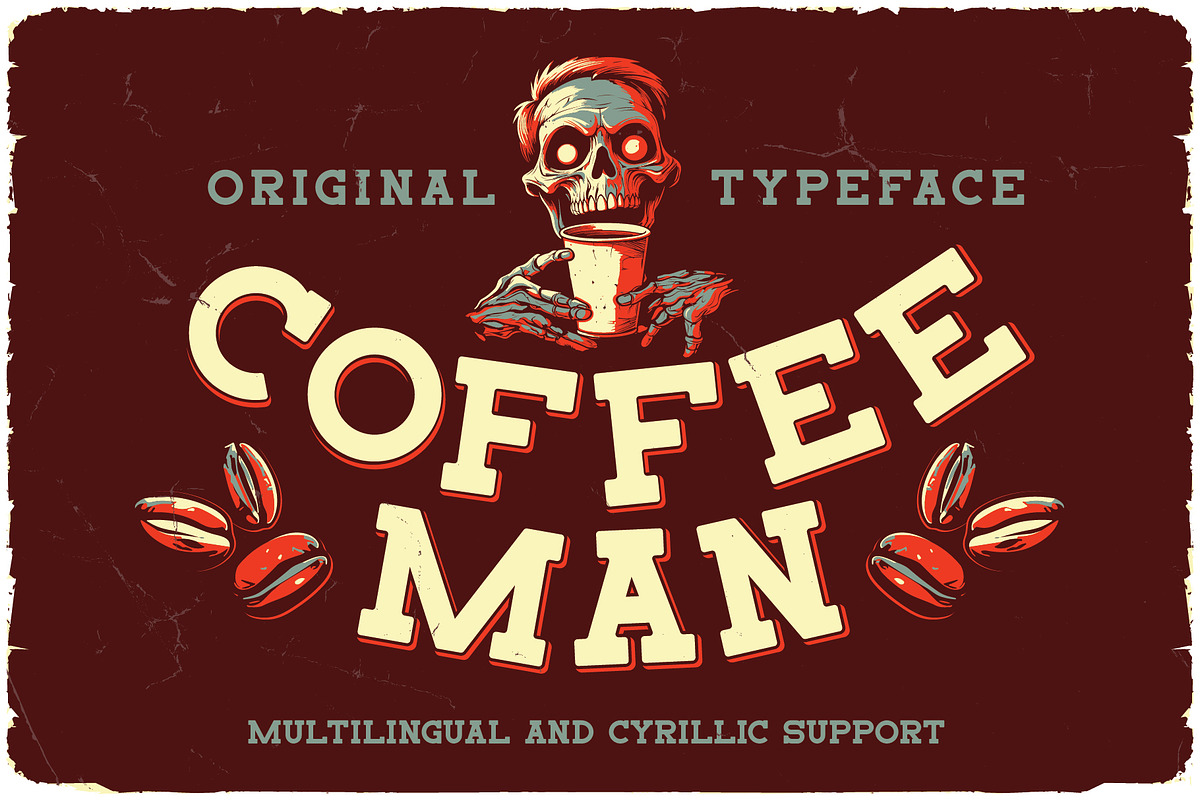 Coffee Man, a Blackletter Font by VozzyStock (Photo 1 of 12)