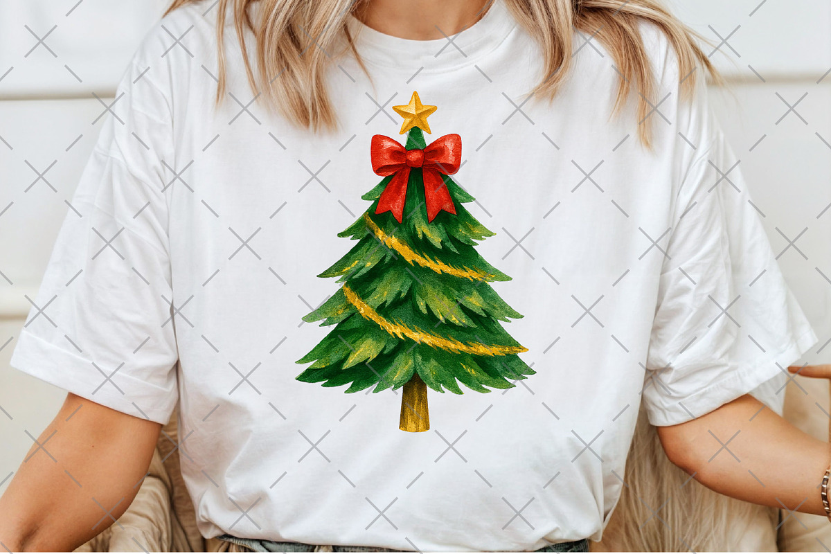 Coquette Christmas Tree Faux Glitter, an Illustration by Craft Nest (Photo 5 of 6)