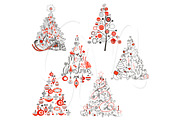 Christmas Tree Retro Clip Art, a Decorative Illustration by GraphicMarket (Thumbnail 2 of 2)