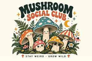 Mushroom club illustration shown, a Photo by Beautiful things