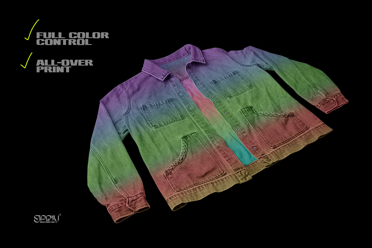 Vintage Jean Jacket Mockup 3Q View, a Hoody Mockup by Mad Supply (Photo 5 of 7)