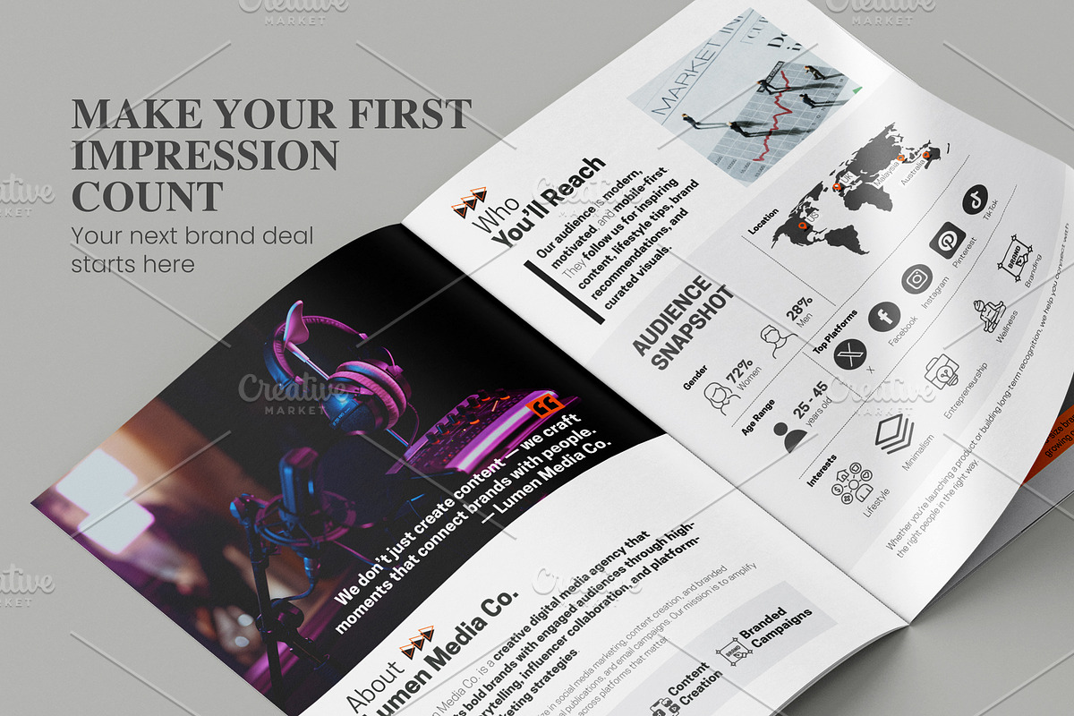 Modern Media Kit Template for Canva, a Brochure Template by Oshin Design (Photo 7 of 7)