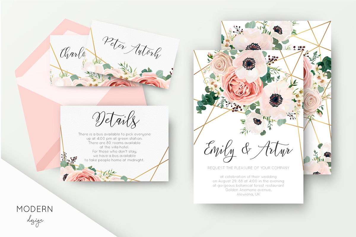 Wedding collection - Luxury pink, an Invitation Template by Alewiena (Photo 4 of 7)