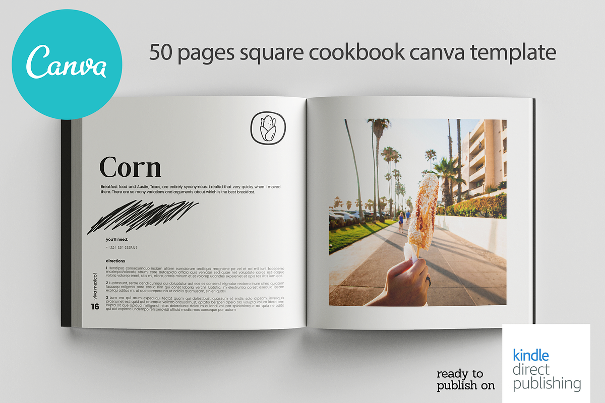 Square Mexican Recipes Canva Templat, a Magazine Template by DeLaGranSiete (Photo 10 of 14)
