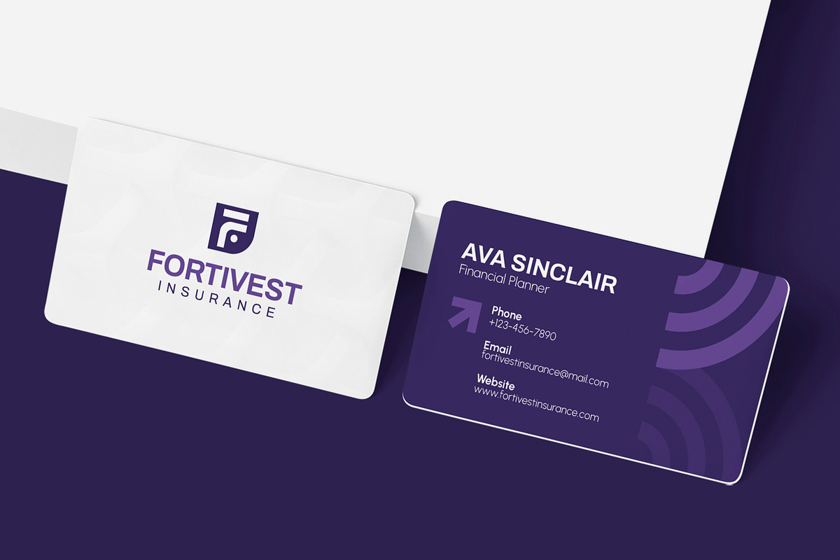 Fortivest Insurance - Business Card, a Business Card Template by Esensifiksi.studio (Photo 2 of 3)