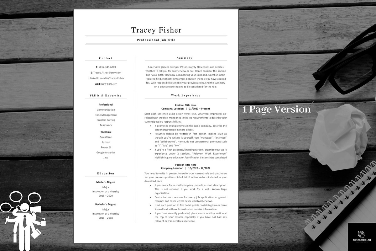 Resume/CV Template Word, Pages,GDocs, a Resume Template by The Career Lab (Photo 2 of 10)