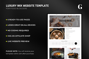 Food Blogger Wix Website Template