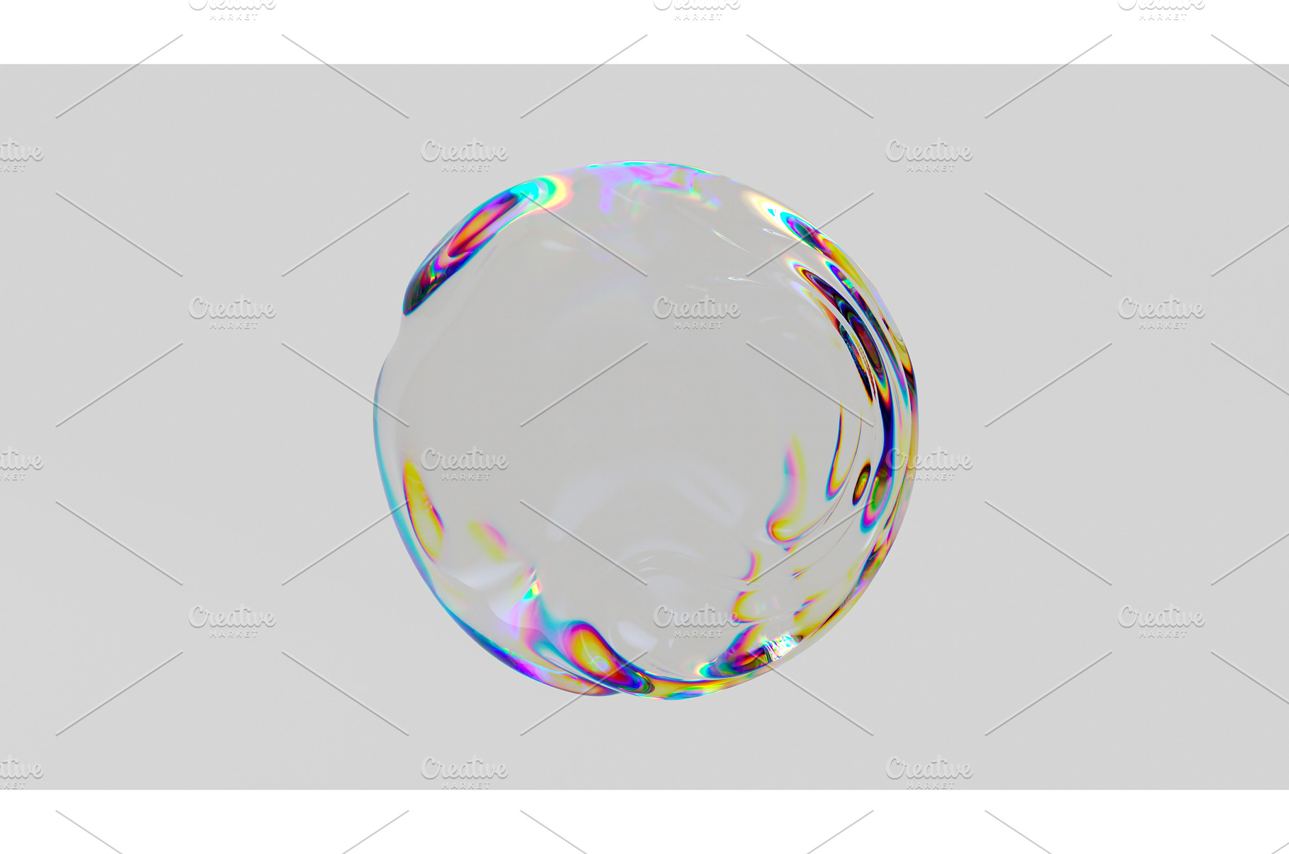 3D render iridescent glass bubble, an Abstract Photo by Liudmyla Matviiets