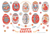 SCANDINAVIAN EASTER EGGS. Vector Set, an Animal Illustration by Irina Skaska (Thumbnail 8 of 9)
