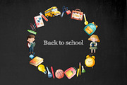 Watercolor Back to school clipart, an Education Illustration by Art and Funny (Thumbnail 8 of 8)