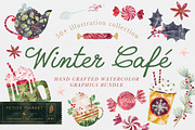 Winter Cafe Collection, a Food Illustration by PetiteMarket (Thumbnail 1 of 5)