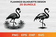 Flamingo Silhouette Design bundle, an Animal Illustration by bossdesigner (Thumbnail 2 of 3)