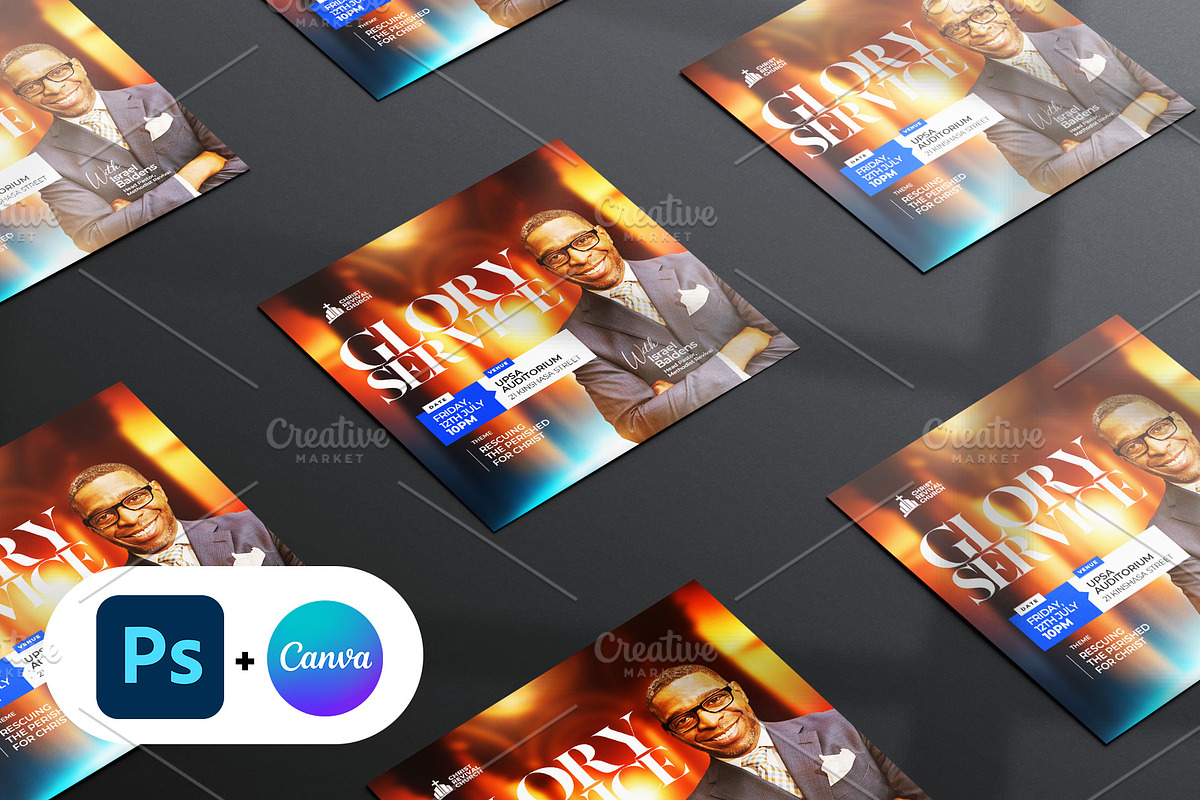 Maximal Square Church Event Flyer, a Social Media Template by Vintage Impressions (Photo 4 of 6)