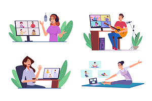 Online interactions. People talking, a Technology Illustration by Onyx