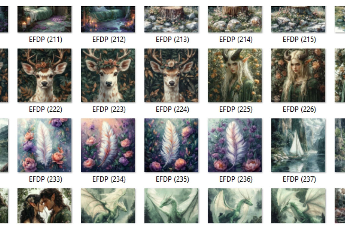 280+ Elven Forest Digital Paper, a Decorative Illustration by HubbaDigitals (Photo 5 of 5)