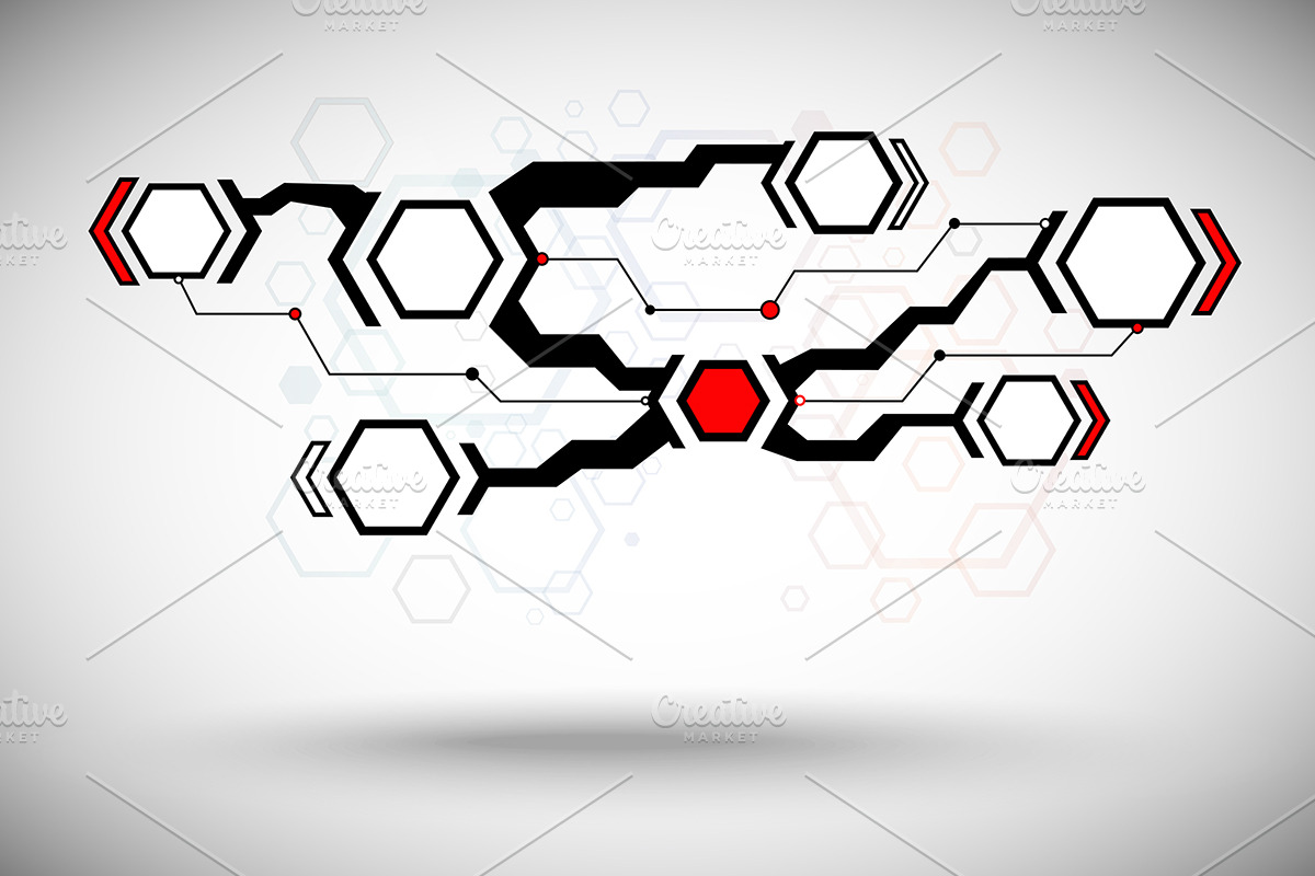 7 cells connected, a Technology Illustration by NickSorl Shop