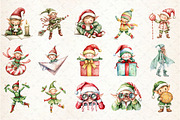 Whimsical Christmas Elf Clipart, an Illustration by Rose Art (Thumbnail 2 of 4)