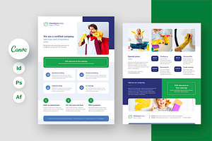 Cleaning Service Canva Flyer Design, a Flyer Template by artbart