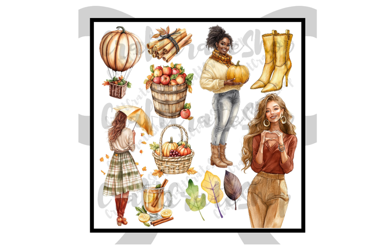Watercolor Autumn Clipart Bundle, an Illustration by CraftCrateShop (Photo 2 of 7)