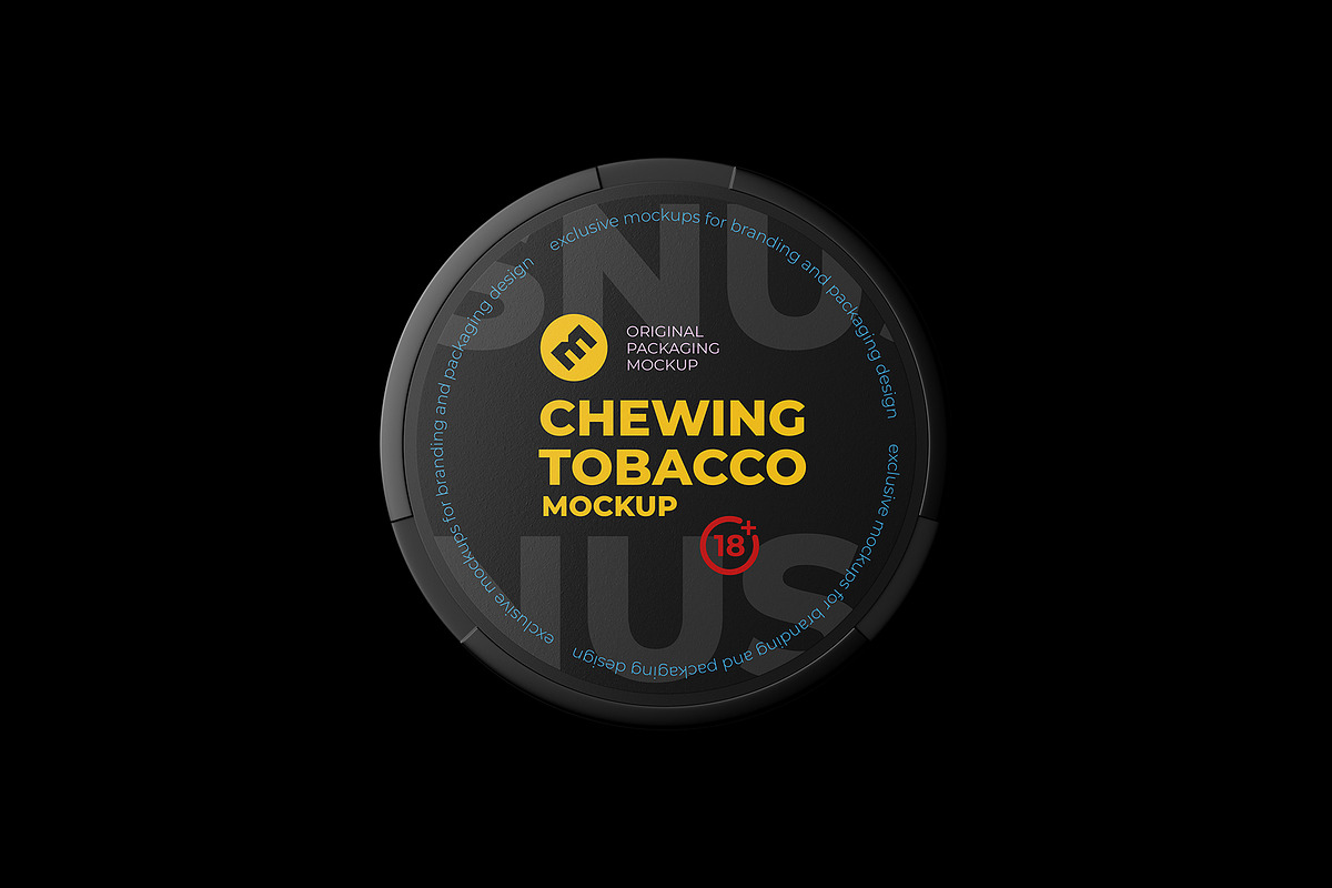 Chewing Tobacco Can Mockup. Top view, a Packaging Mockup by easymock 2 (Photo 6 of 10)