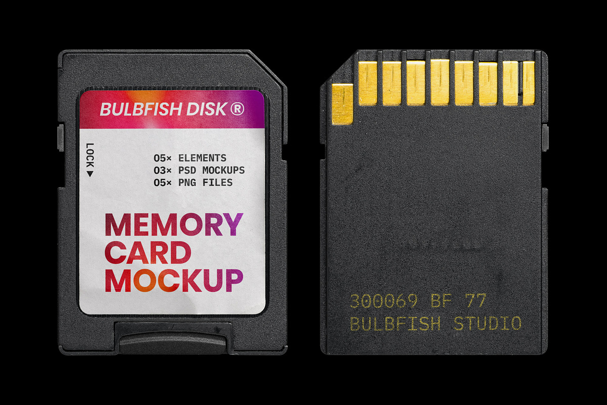 Memory Card Mockup, a Mockup by BULBFISH (Photo 1 of 5)