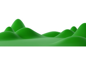 3d green grass hills landscape, a Seasonal Illustration by Buch&Bee