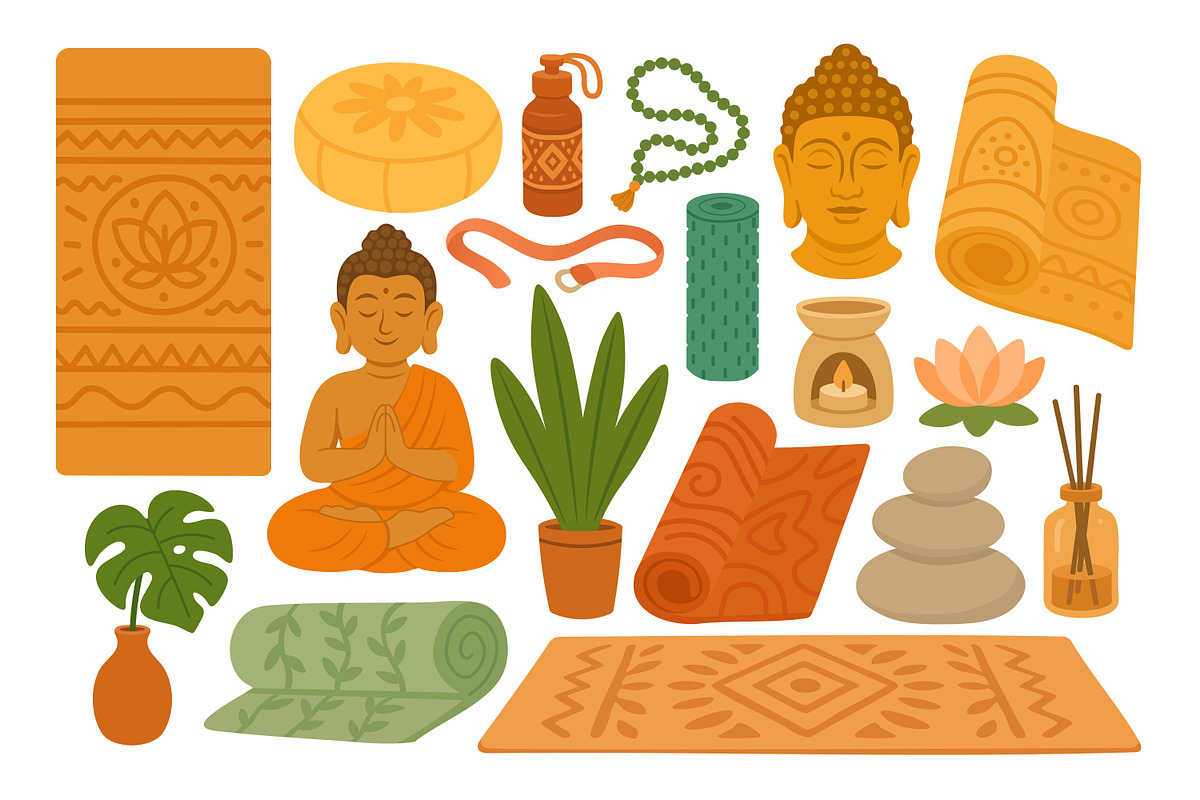 Yoga Set, a Healthcare Illustration by ananastya (Photo 9 of 12)